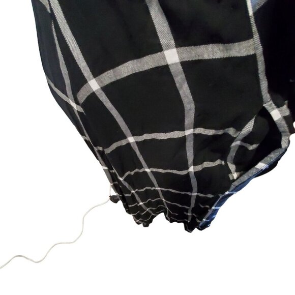 Altard State Medium Black & White Plaid Button-Down Midi Dress With Tie Waist - Picture 6 of 10